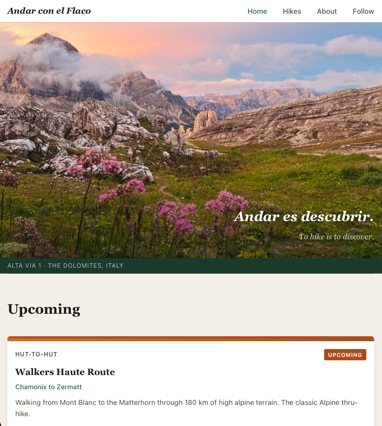 Andar con el Flaco website screenshot